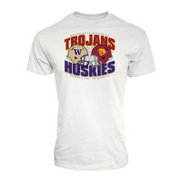 USC Trojans vs Washington White Huskies Unisex Dueling Helmet T-Shirt